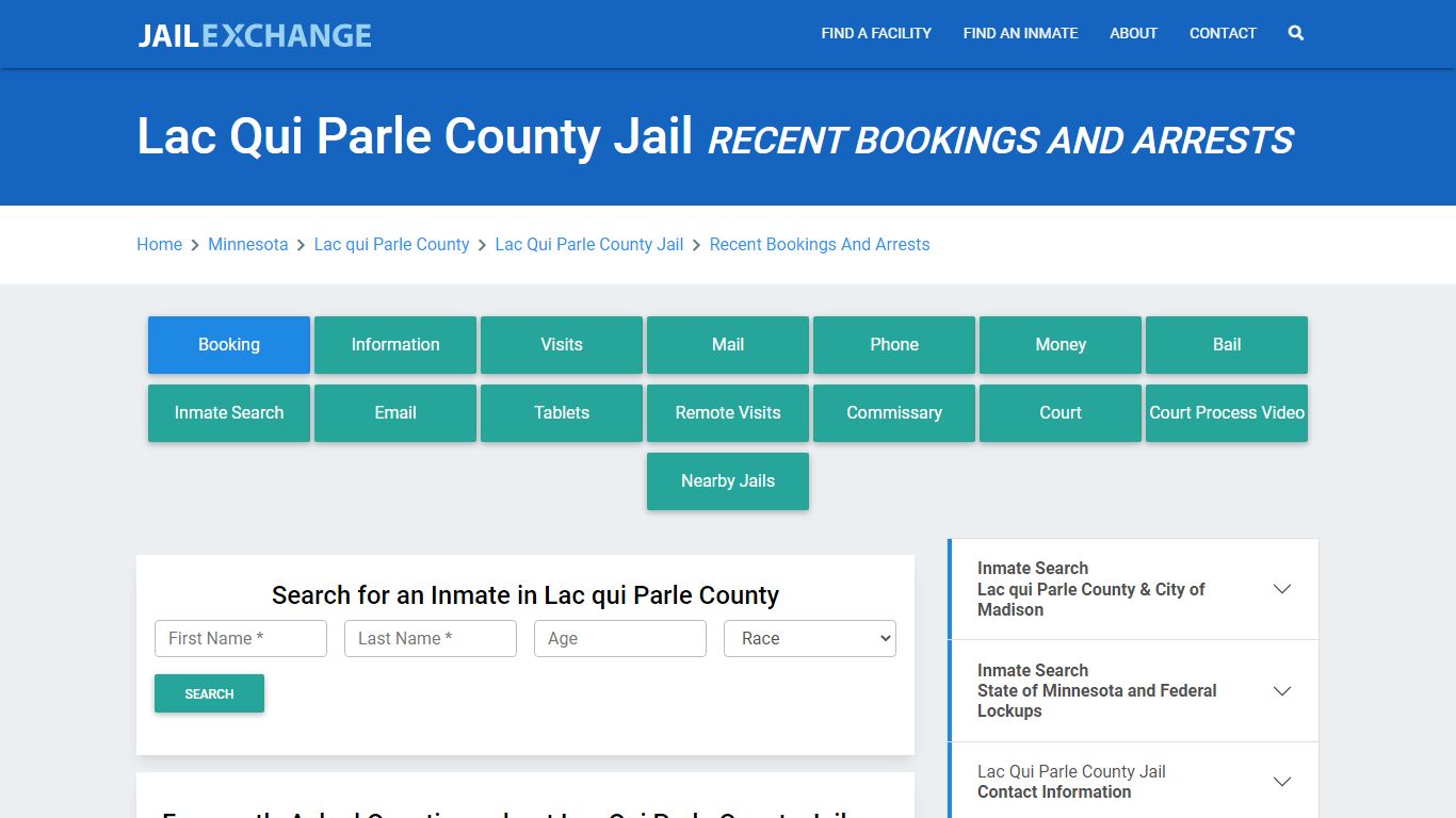 Lac Qui Parle County Jail Recent Bookings And Arrests